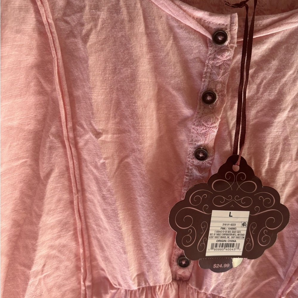 Pink Button-Front Top - Picture 5 of 5